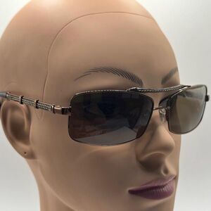 NOS Vintage Y2K Designer Men's Sunglasses Cole Haan | Leather Wrapped Double Bar